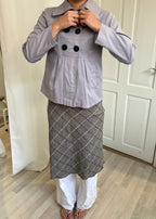 Grå pea coat med store knapper