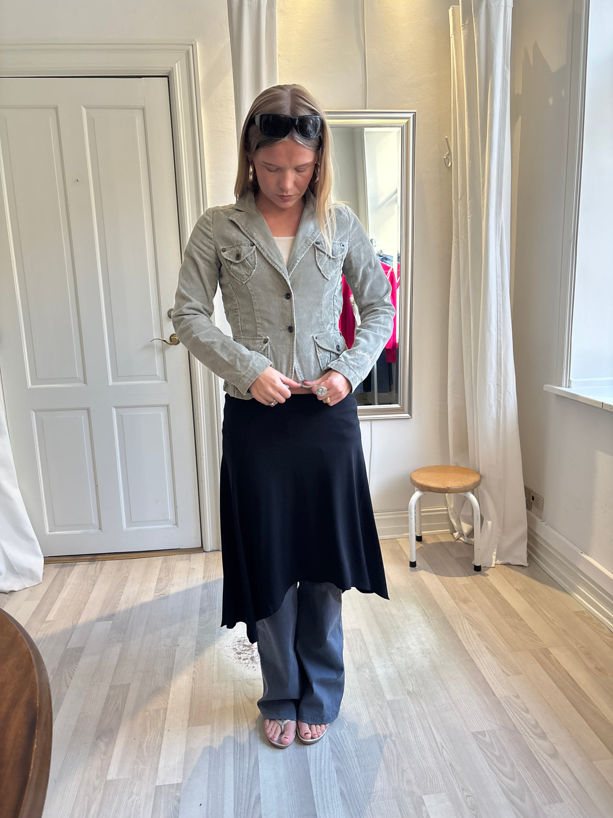 Grøn jakke i fløjl