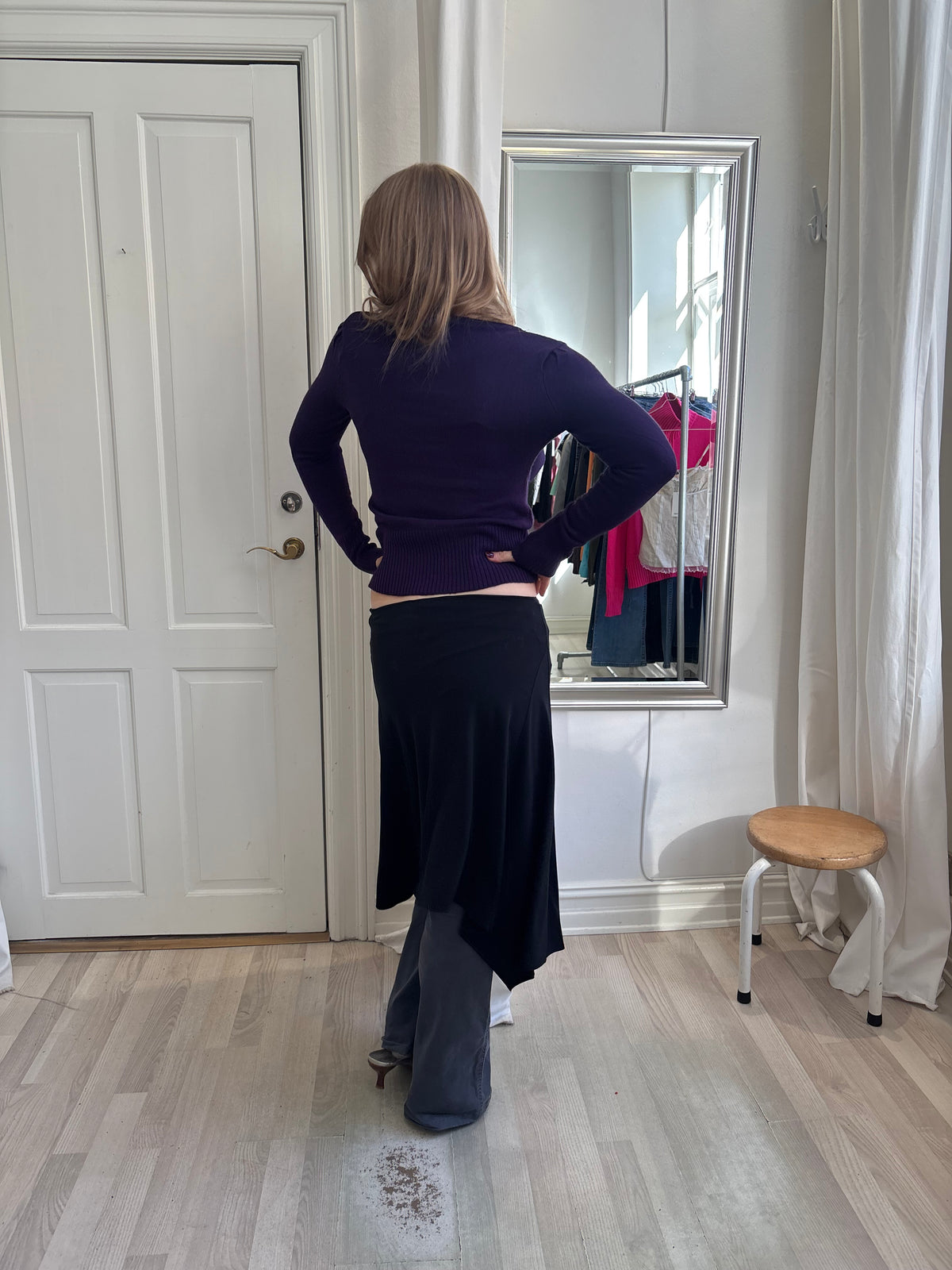 Lilla strik med V-hals