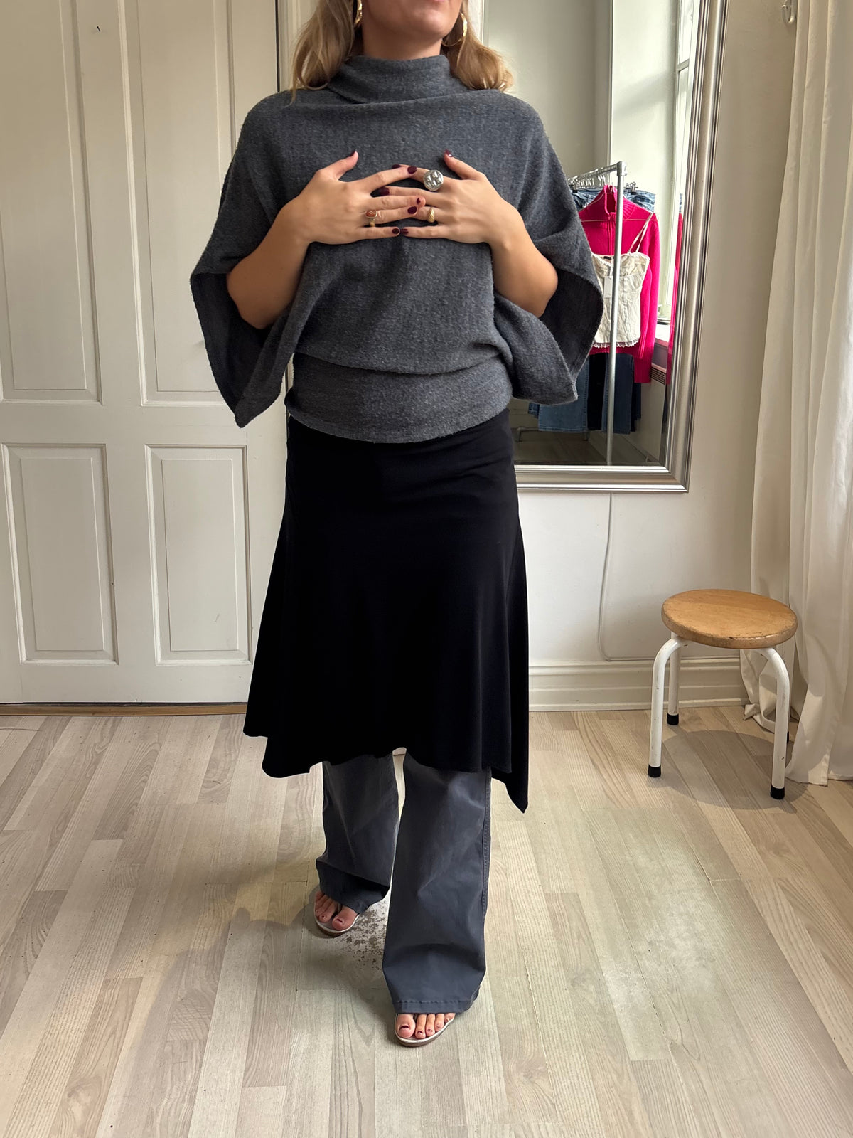 Grå flagermuse top