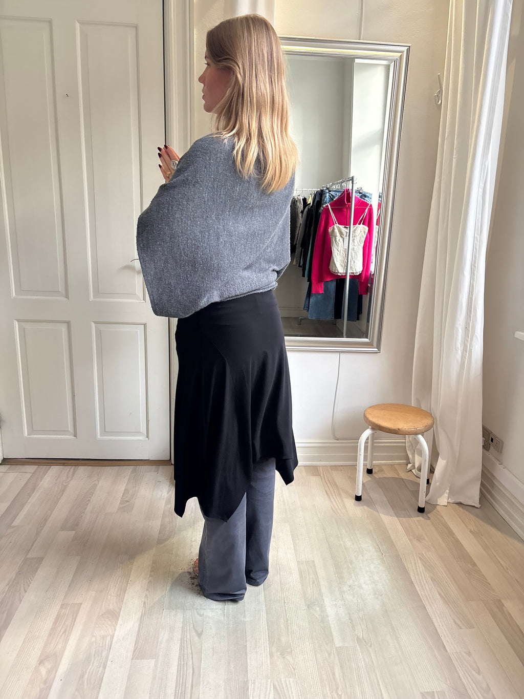 Grå flagermuse top