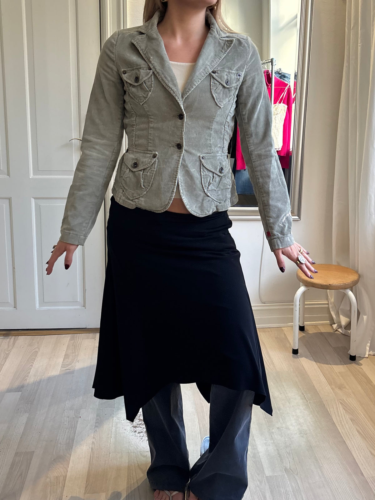 Grøn jakke i fløjl