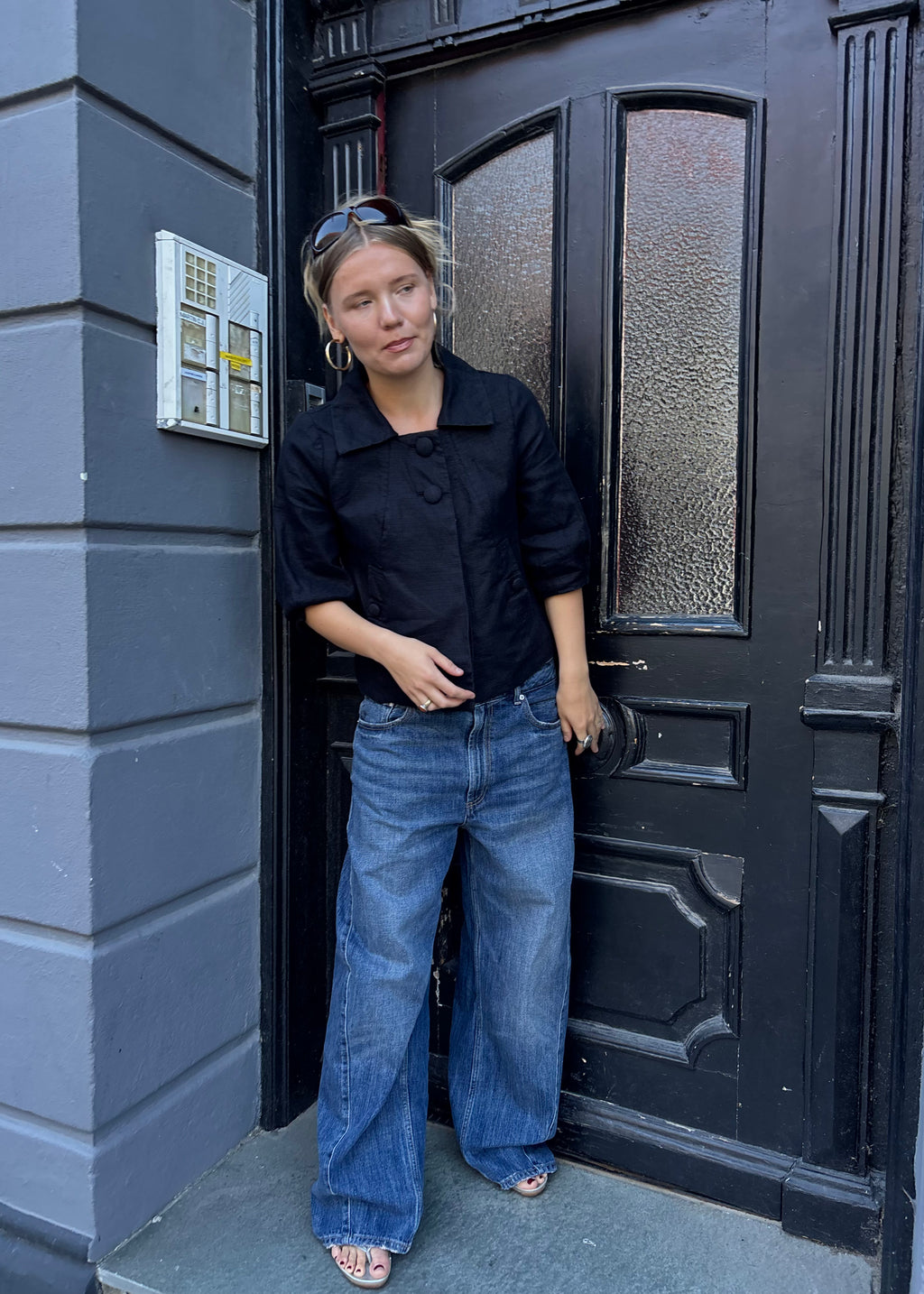 Pea coat med pufærmer