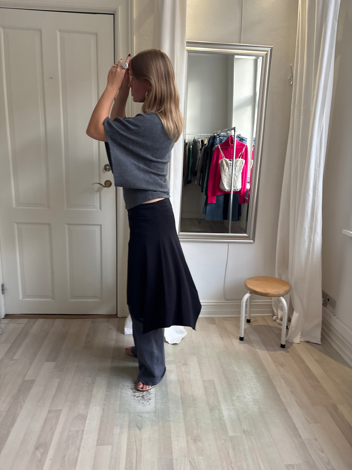 Grå flagermuse top