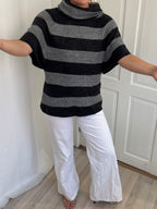 Kortærmet stribet striktrøje