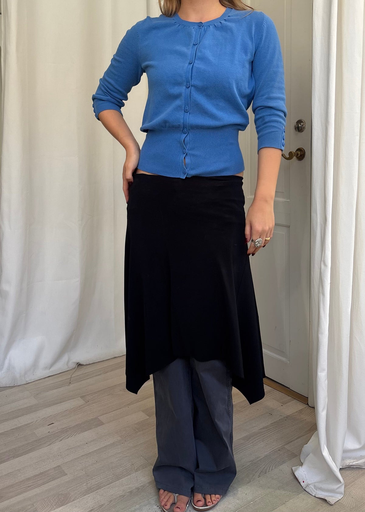 Blå cardigan