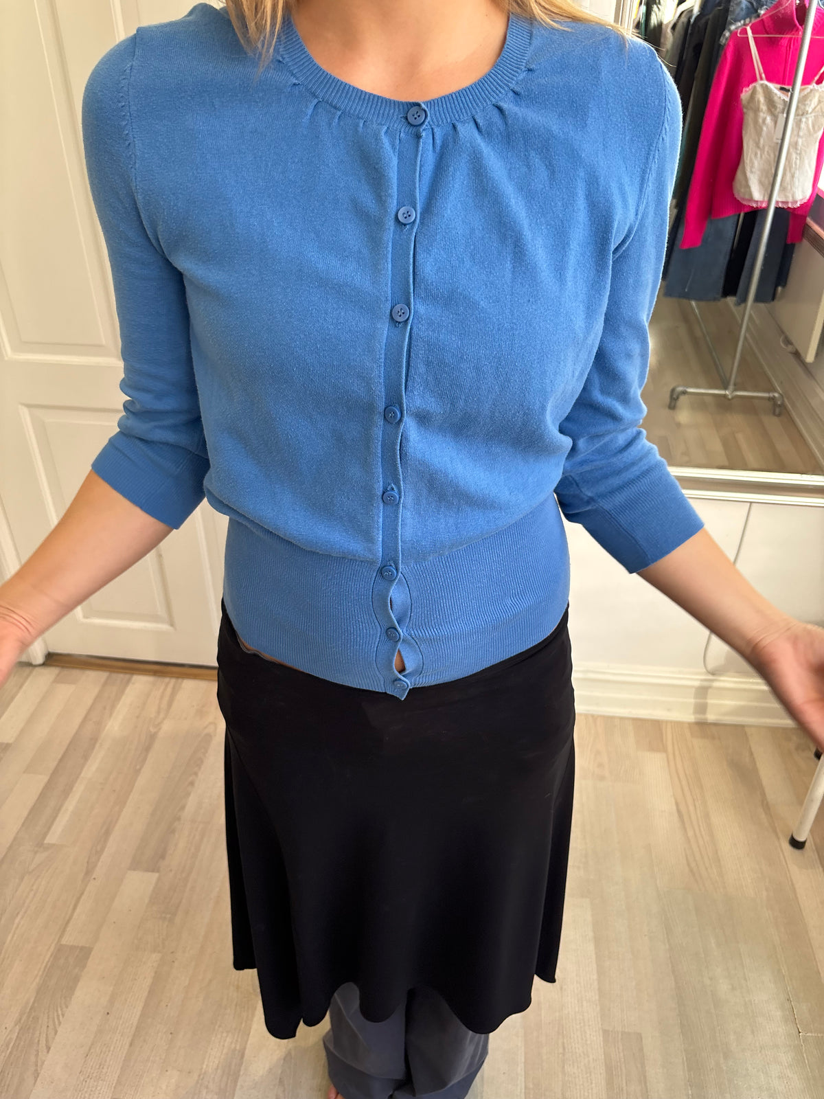 Blå cardigan